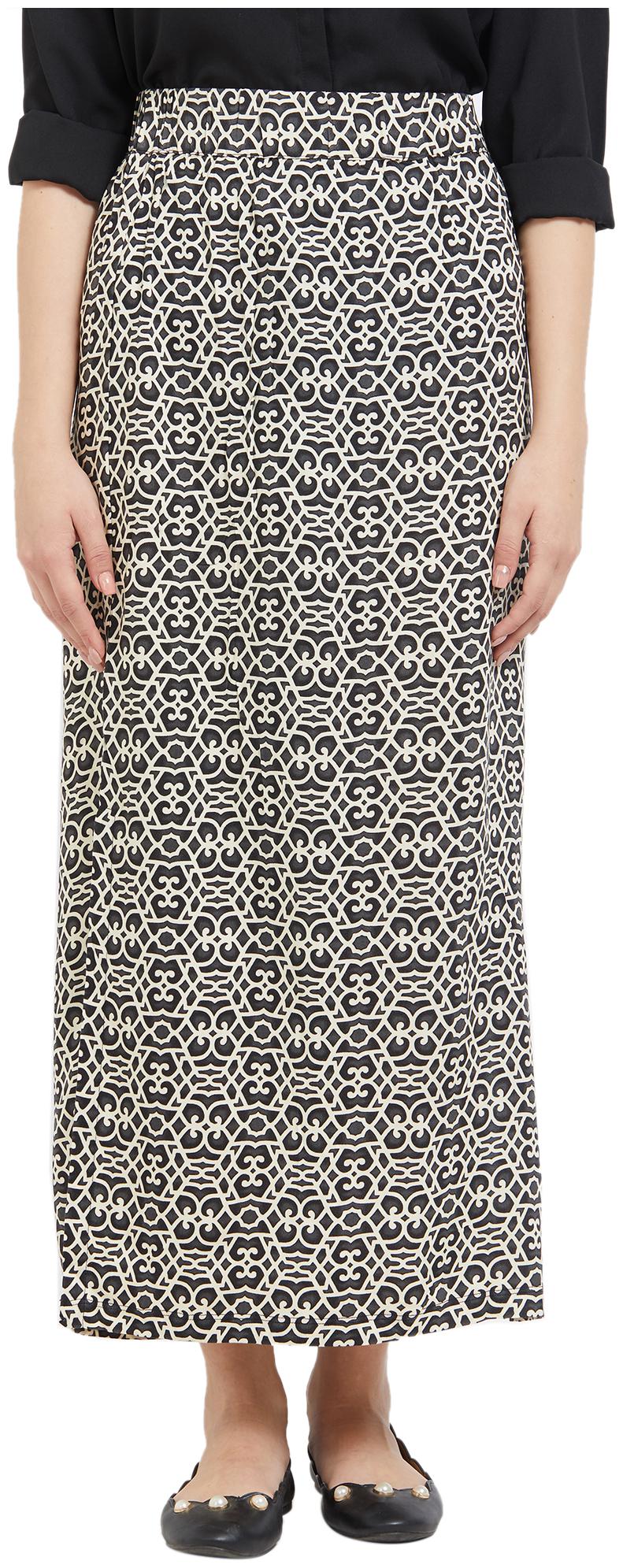 

Fusion Beats Printed Straight skirt Maxi Skirt - Black White