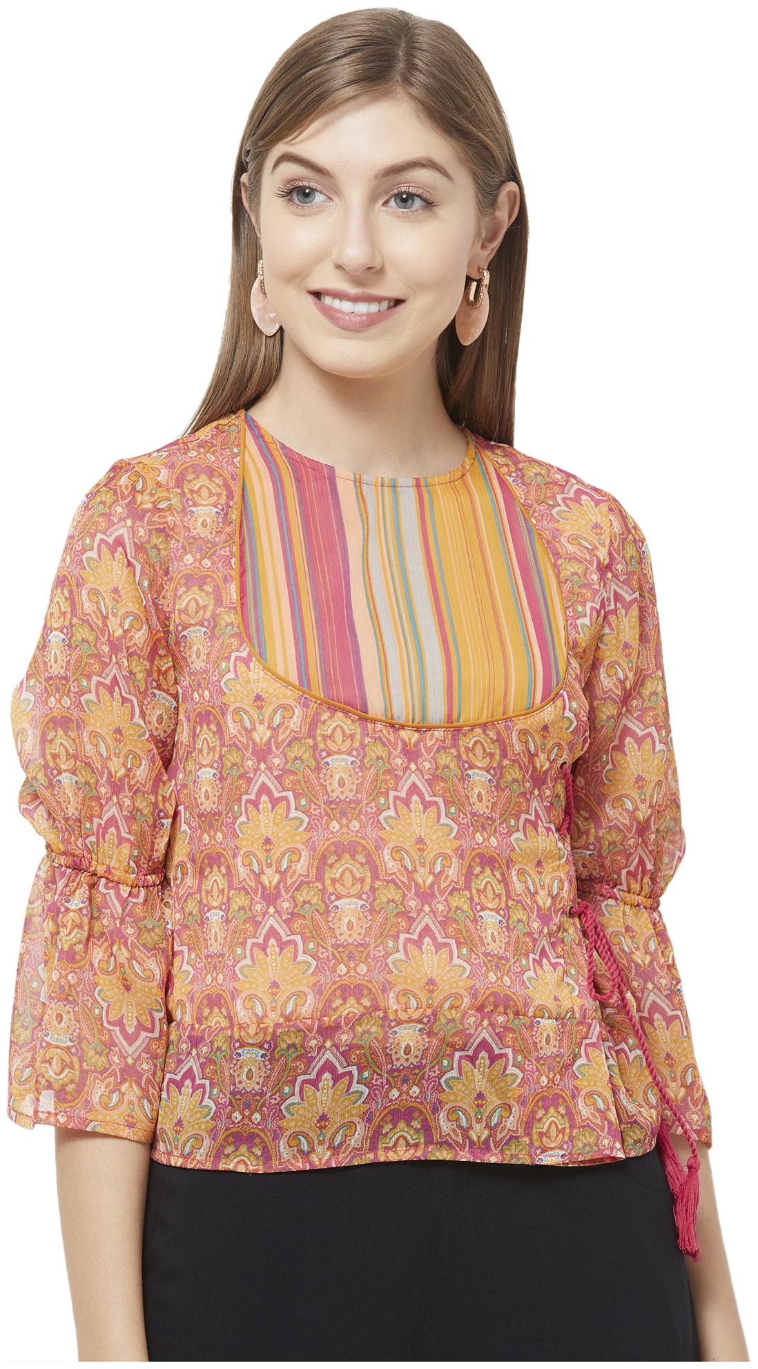 

Fusion Beats Women Printed Regular top - Pink