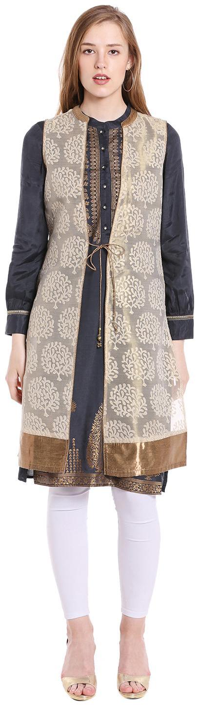 

Fusion Beats Gold Printed Front Open Shrug
