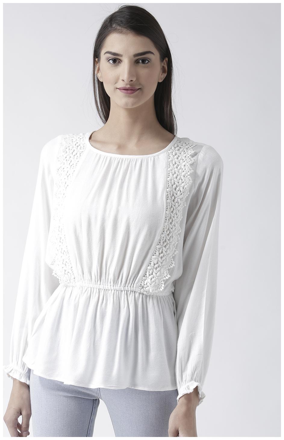 

Fusion Beats Women Solid Regular top - White