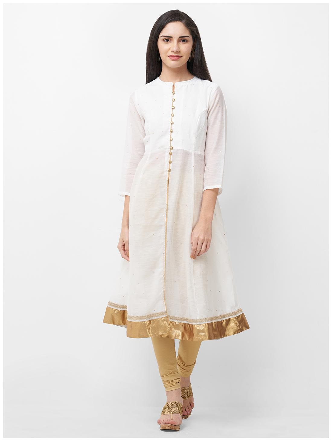 

Fusion Beats Polyester Printed White Festive Kurta