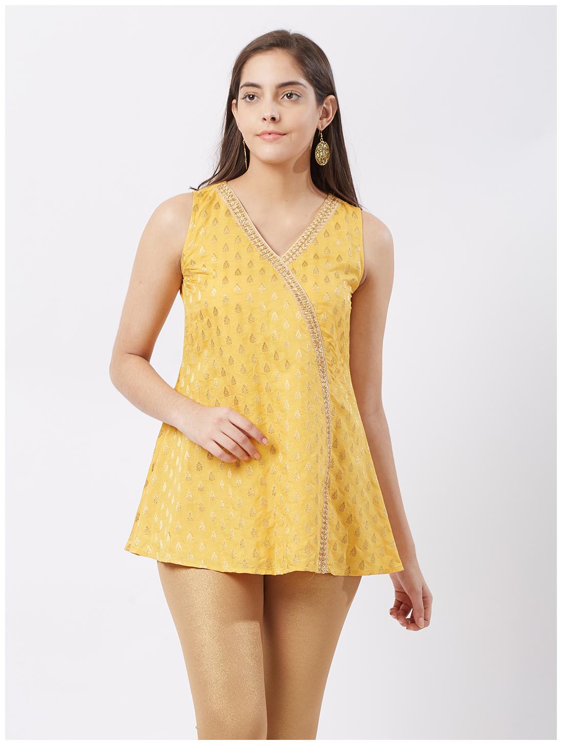

Fusion Beats Women Printed Regular top - Yellow