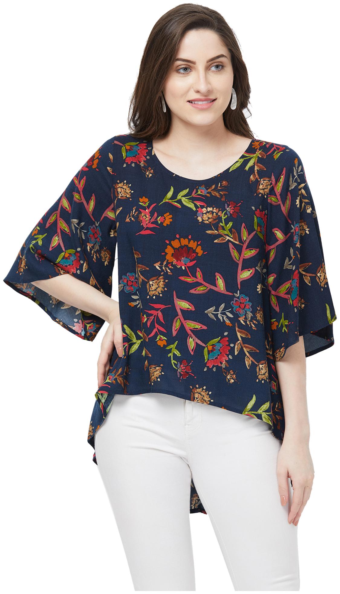 

Fusion Beats Women Floral Regular top - Blue