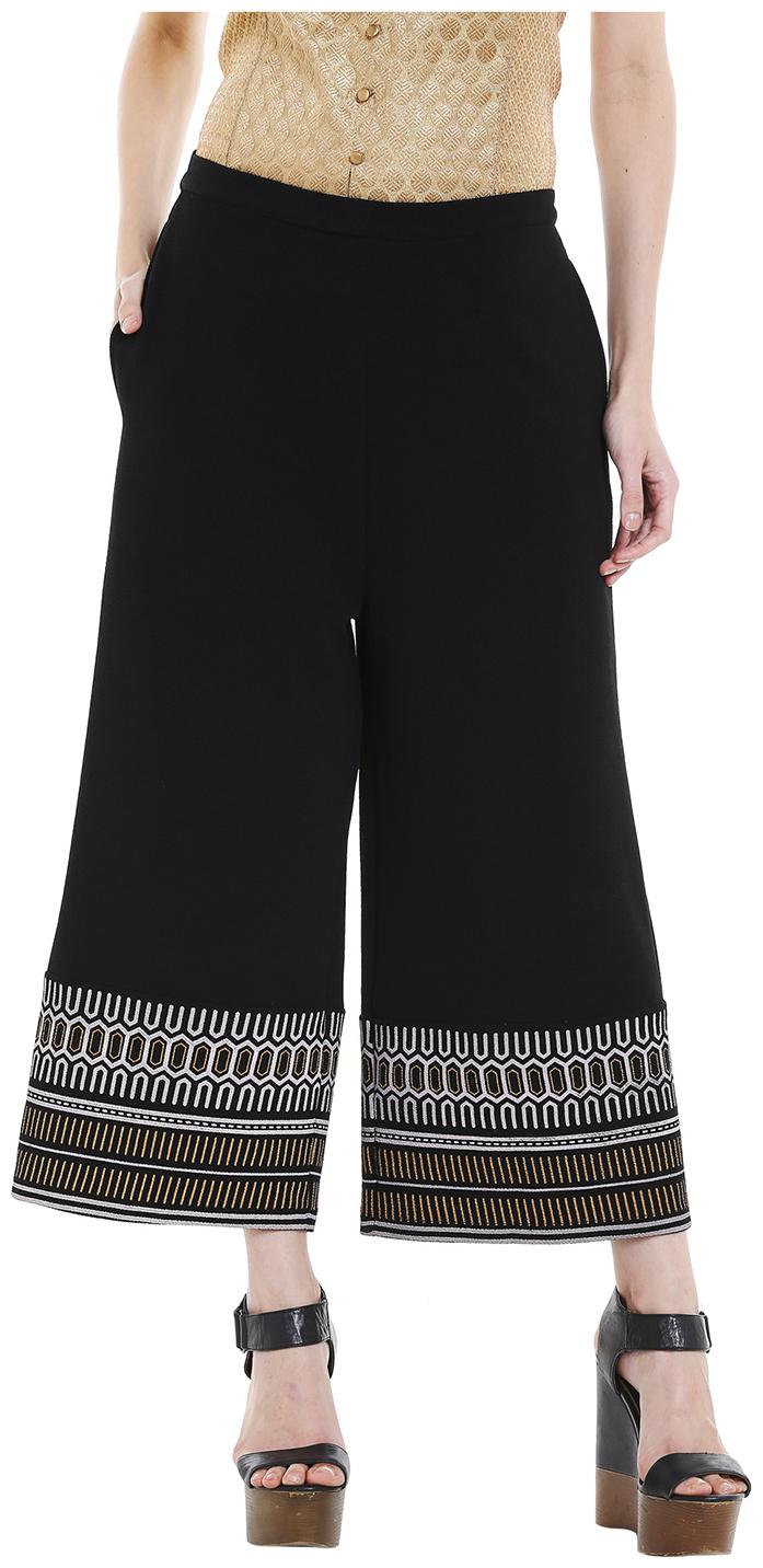 

Fusion Beats Women Polyester Palazzos Black color