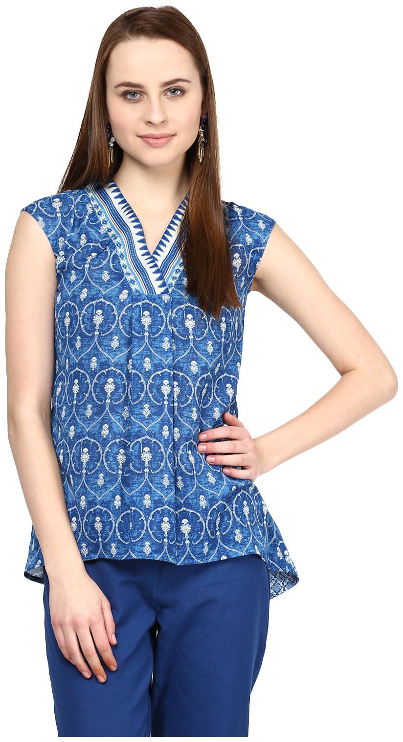 

Fusion Beats Women Printed Regular top - Blue