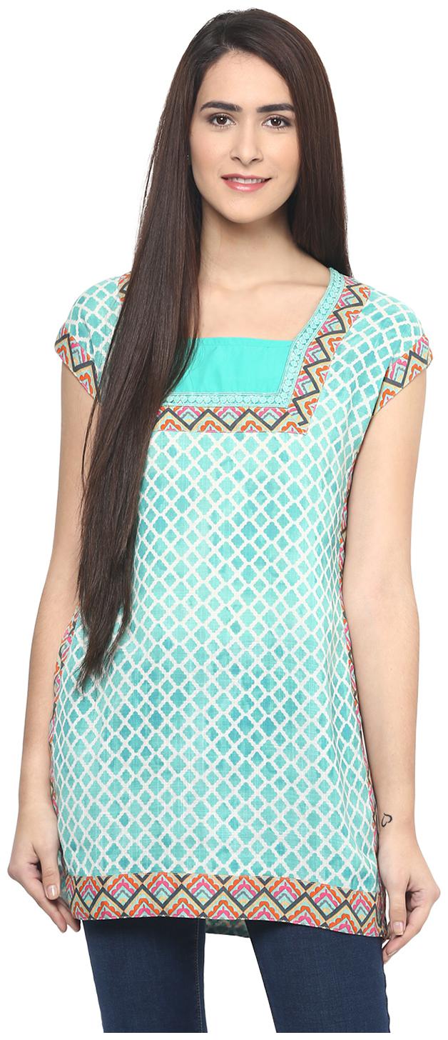 

Fusion Beats Women Printed Regular top - Blue