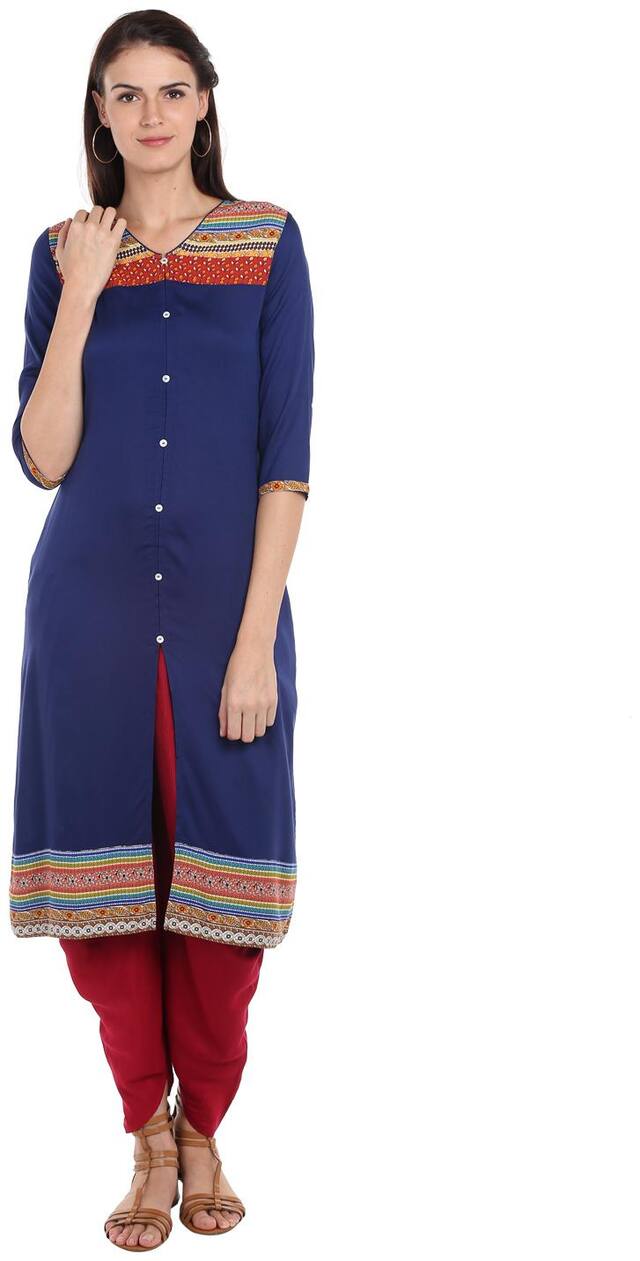 Fusion Beats Women Multi Printed Straight Kurta