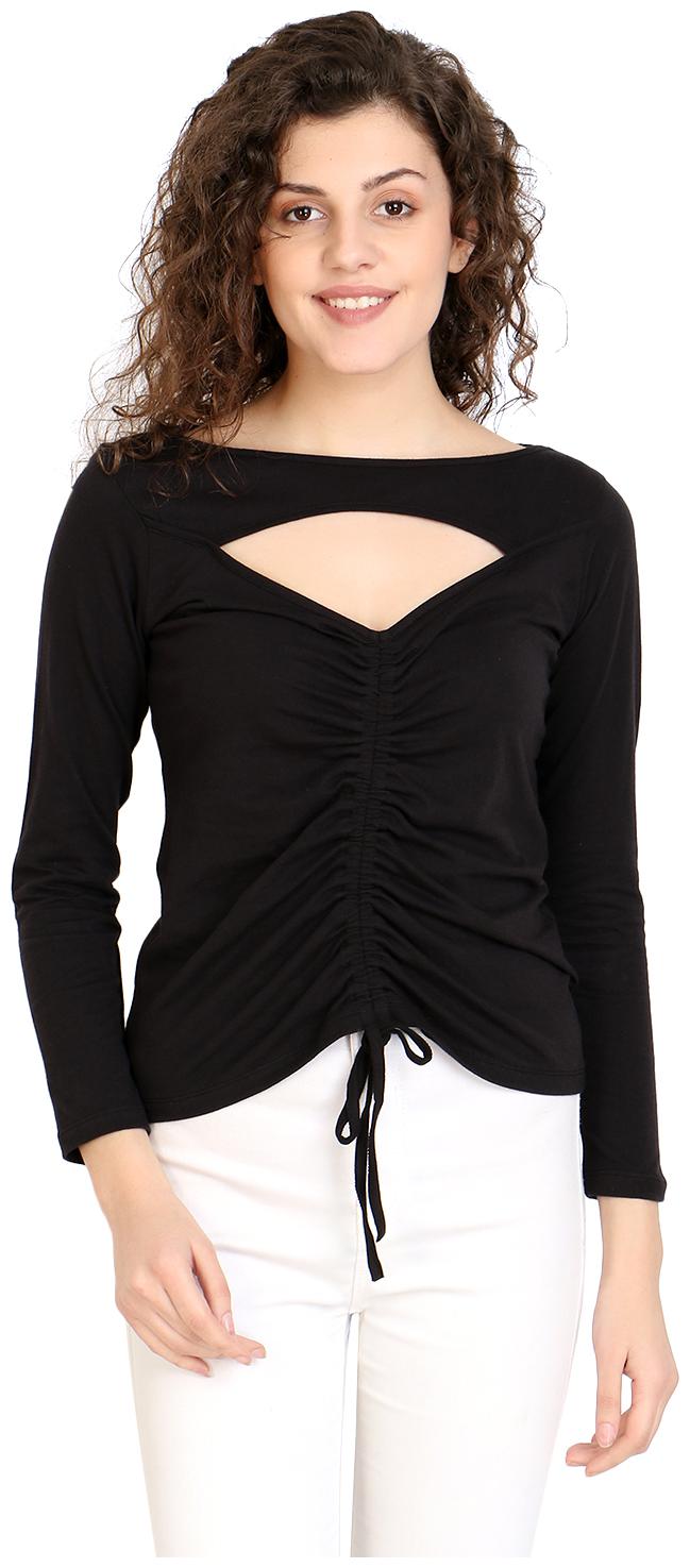 

FUSION FASHION FOR LIFE Women Solid Regular top - Black
