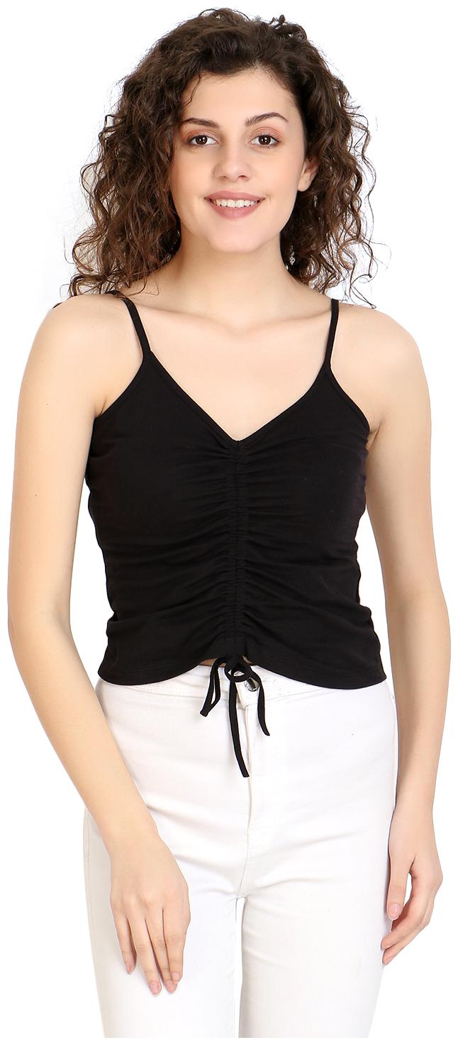 

FUSION FASHION FOR LIFE Women Solid Regular top - Black