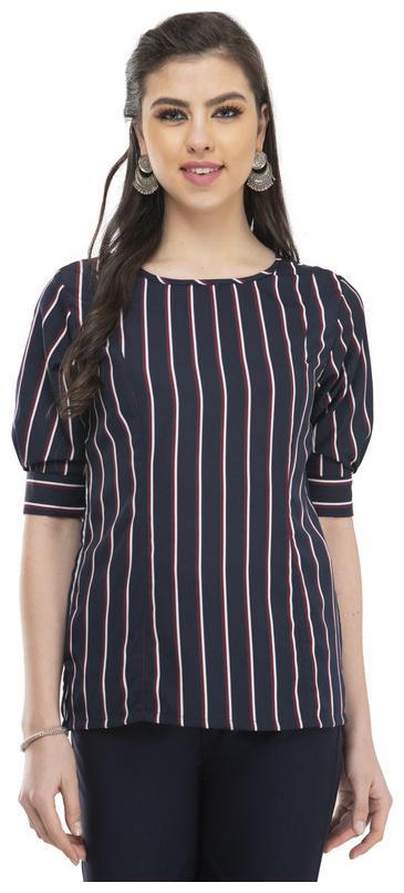 

G Fashions Women Striped Regular top - Blue