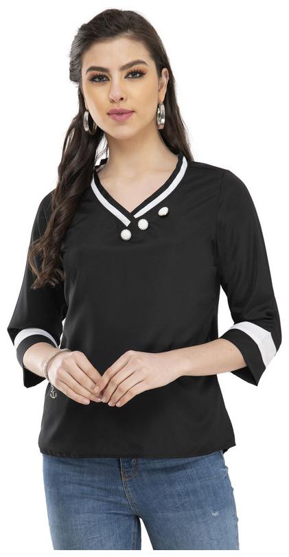 

G Fashions Women Solid Regular top - Black