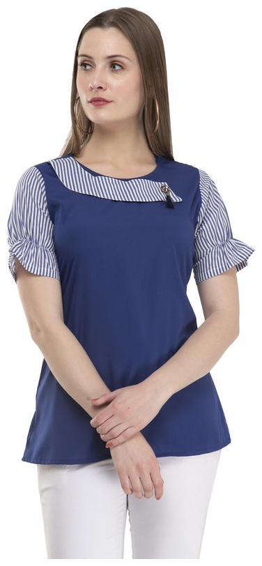 

G Fashions Women Solid Regular top - Blue