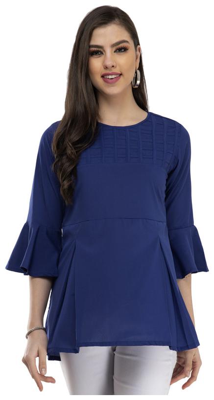 

G Fashions Women Solid Regular top - Blue
