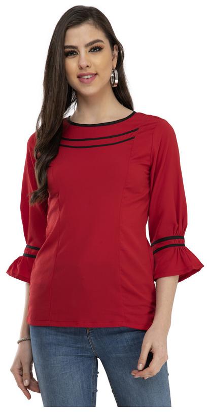 

G Fashions Women Solid Regular top - Maroon