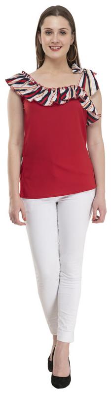 

G Fashions Women Solid Regular top - Red
