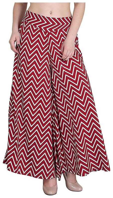 

G Fashions Maroon Geometric Wide Leg Palazzo