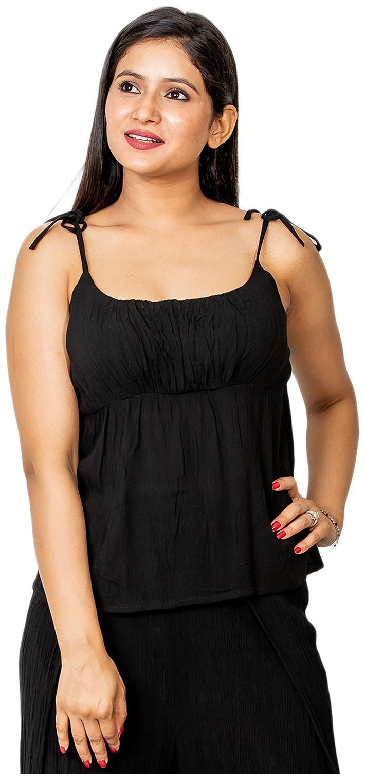 

G LINE CREATIONS Women Solid Regular top - Black