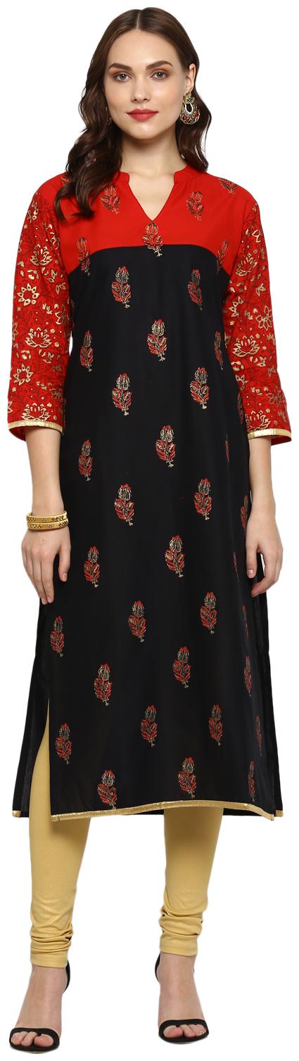 

Croesus Women Multi Printed Straight Kurti