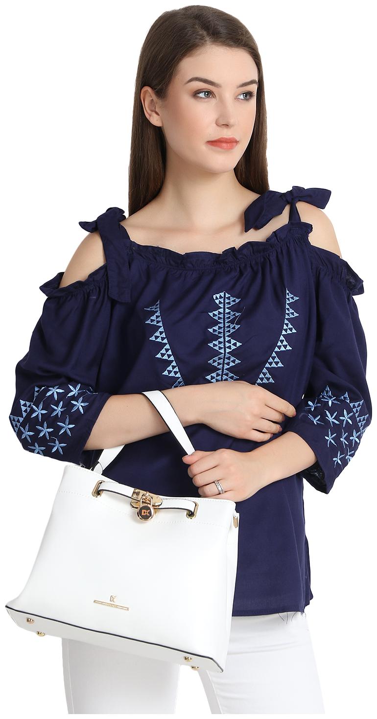 

G S A Enterprises Women Self design Regular top - Blue