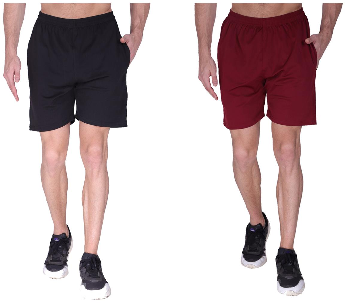 

GAG Men Black Maroon Regular Fit Regular Shorts