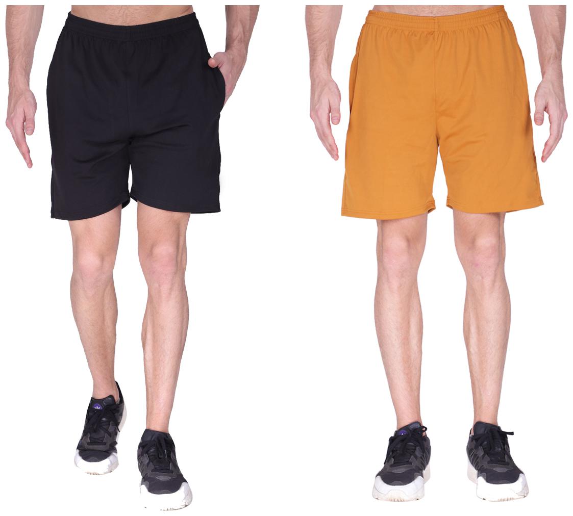 

GAG Men Black Yellow Regular Fit Regular Shorts