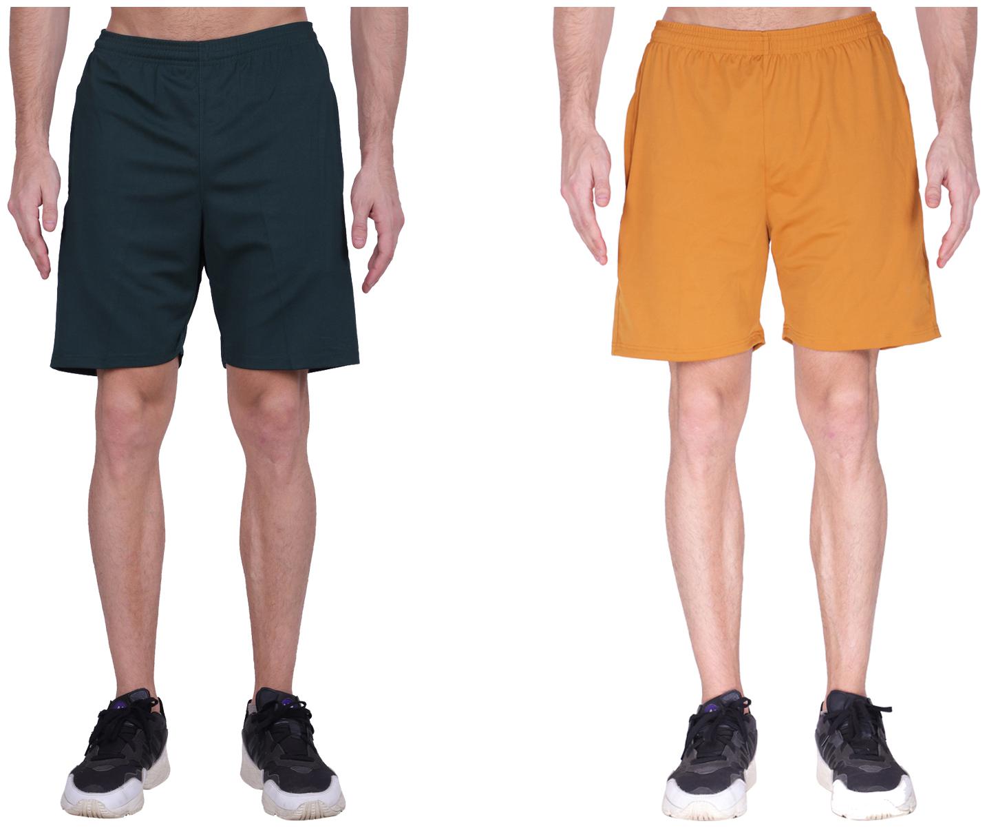 

GAG Men Green Yellow Regular Fit Regular Shorts