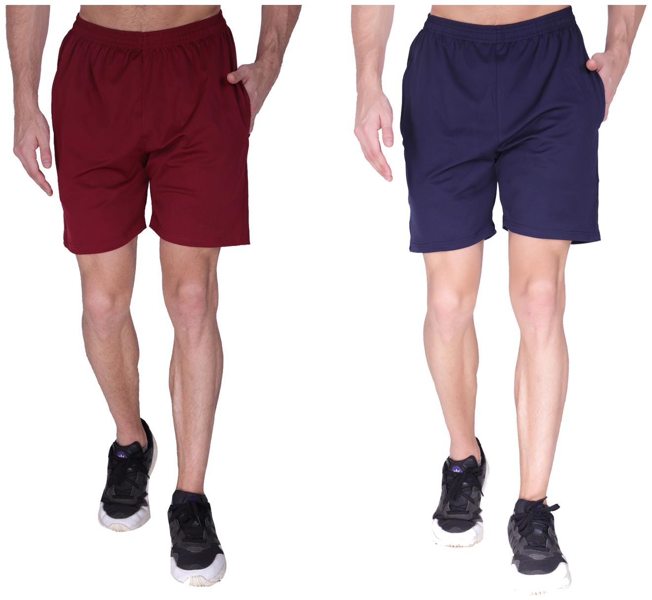 

GAG Men Maroon Blue Regular Fit Regular Shorts