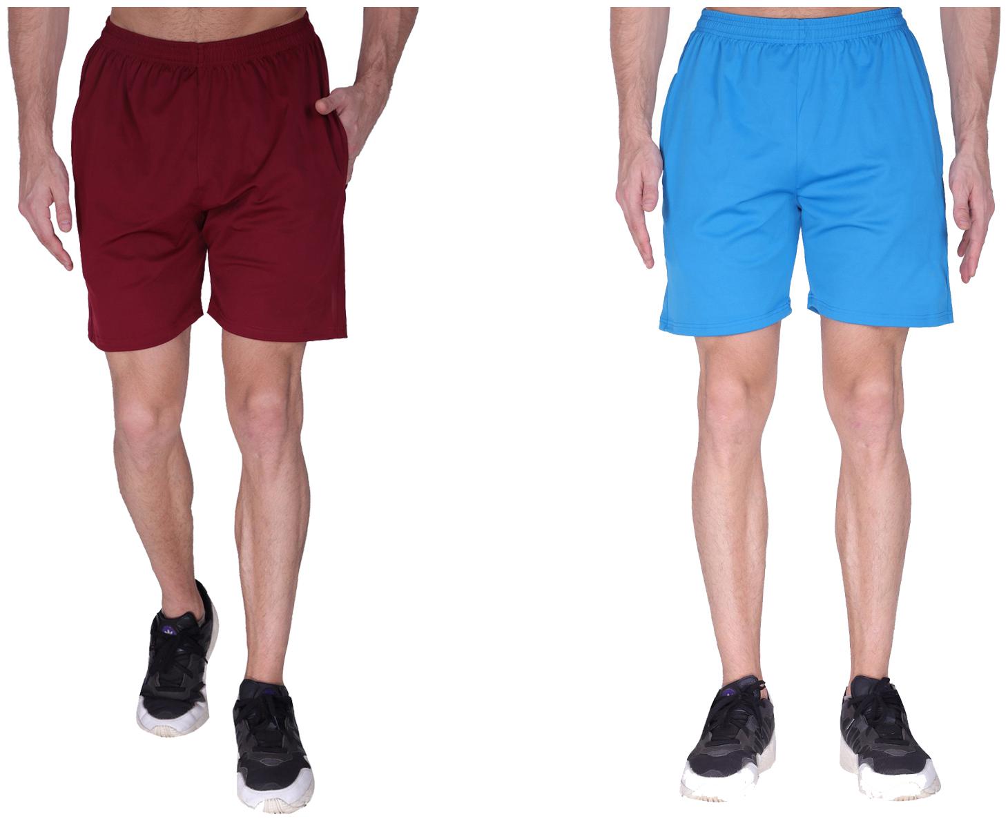 

GAG Men Maroon Blue Regular Fit Regular Shorts