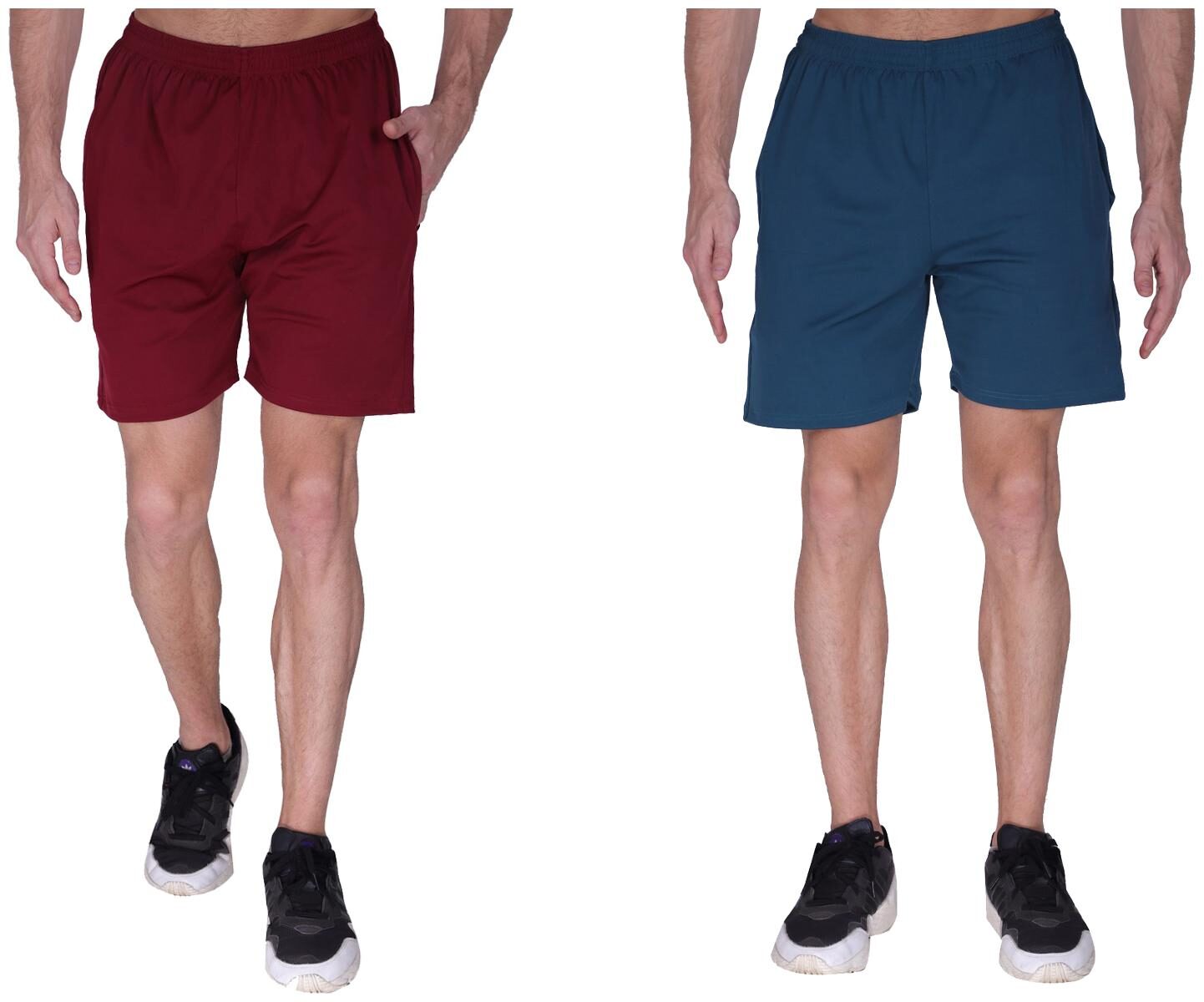

GAG Men Maroon Blue Regular Fit Regular Shorts