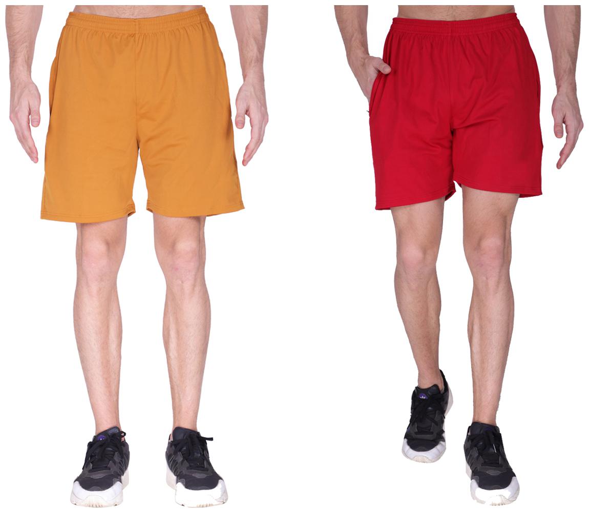 

GAG Men Yellow Maroon Regular Fit Regular Shorts
