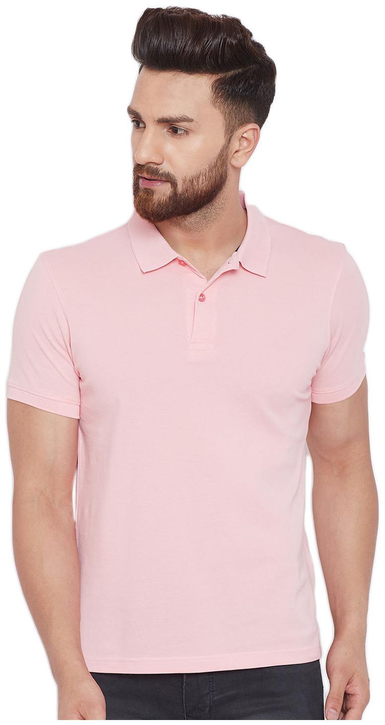 

Galatea Men Pink Slim fit Cotton Blend Polo collar T-Shirt - Pack Of 1