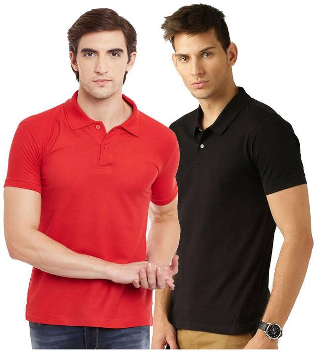 Galatea Cotton Blend Polo Tshirt--Pack Of 2