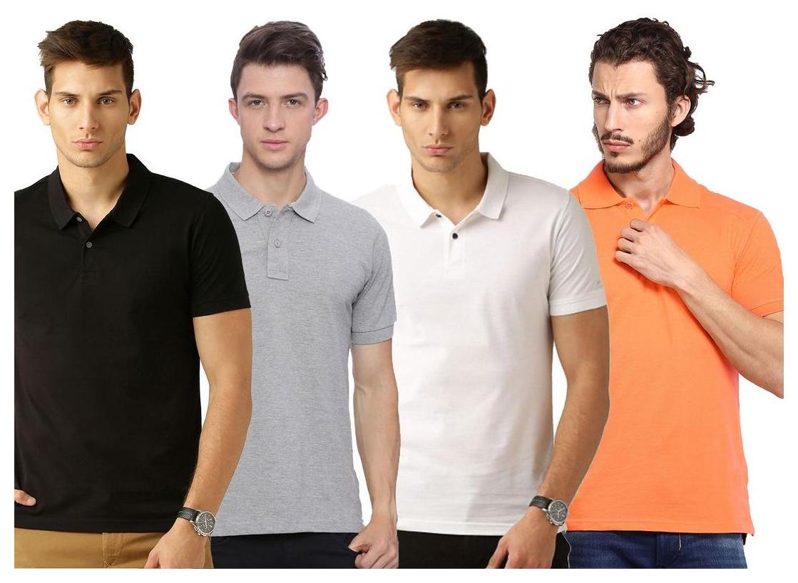 

Galatea Men Multi Slim fit Cotton Blend Polo collar T-Shirt - Pack Of 4