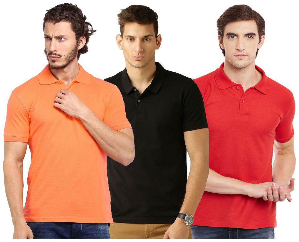 

Galatea Men Multi Slim fit Cotton Blend Polo collar T-Shirt - Pack Of 1