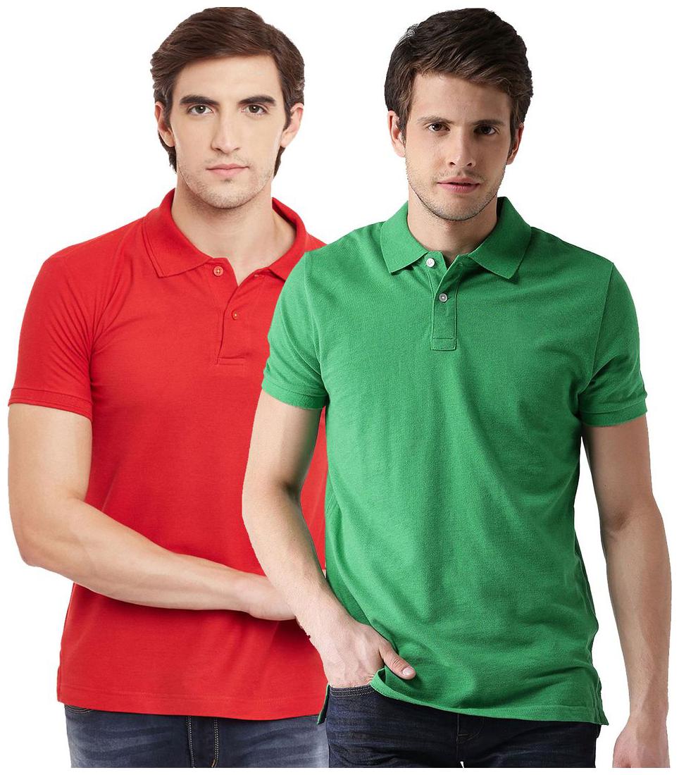 

Galatea Men Multi Slim fit Cotton Blend Polo collar T-Shirt - Pack Of 2
