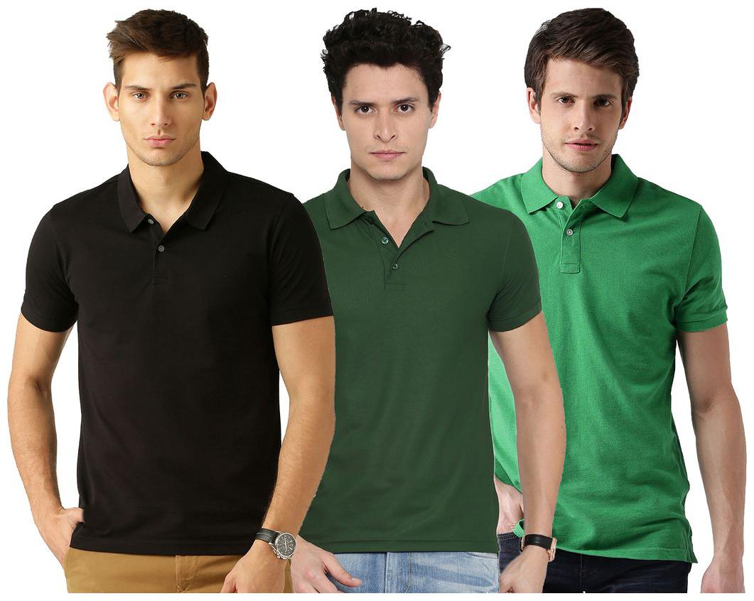 

Galatea Men Multi Slim fit Cotton Blend Polo collar T-Shirt - Pack Of 3