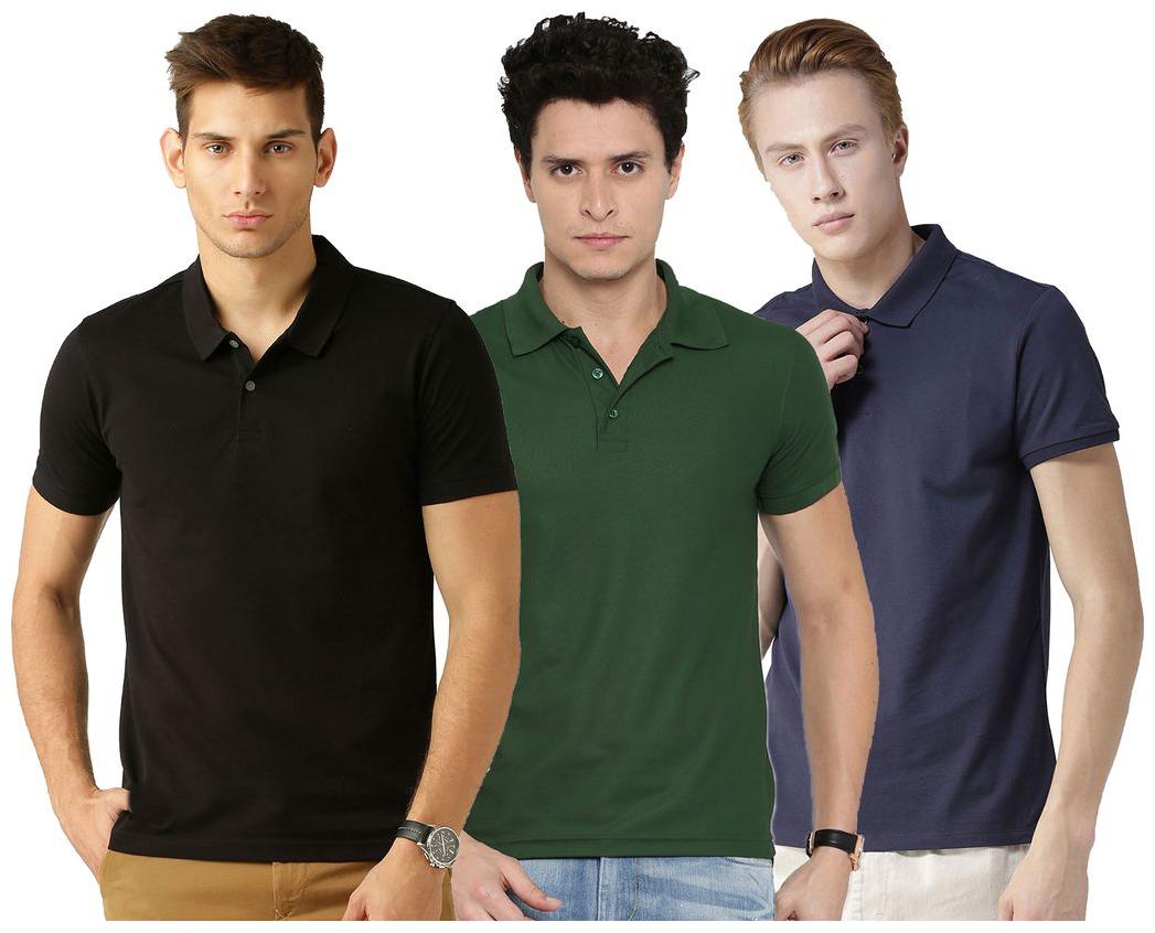 

Galatea Men Multi Slim fit Cotton Blend Polo collar T-Shirt - Pack Of 1