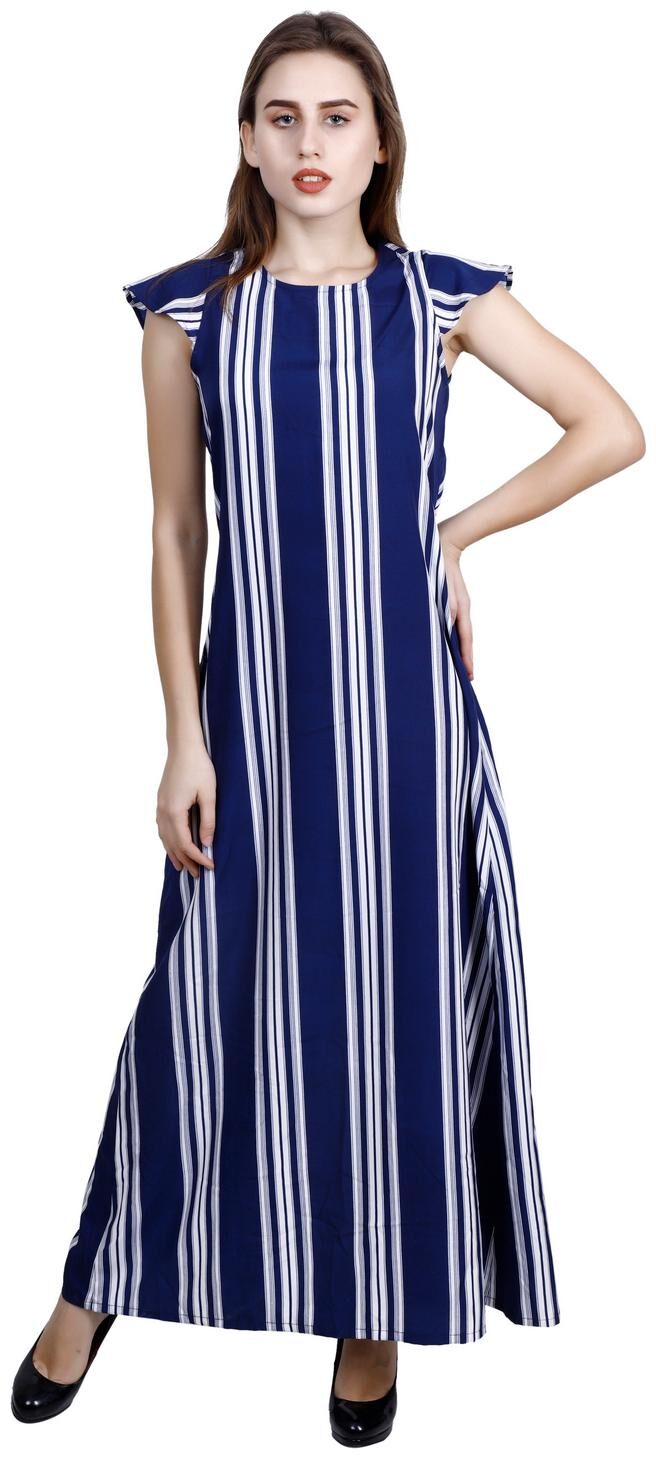 

Galwiz Blue Striped Maxi dress