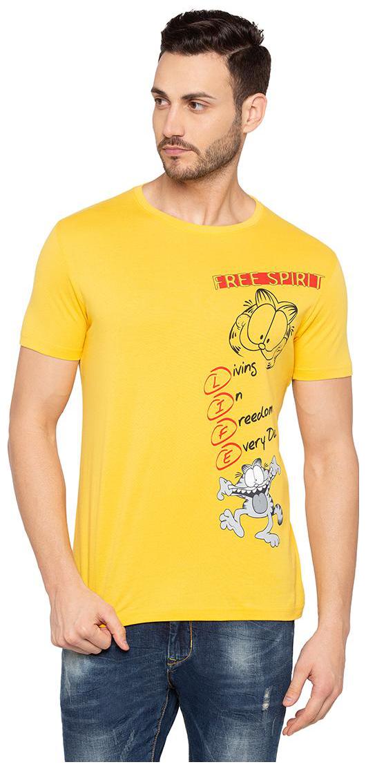

Status Quo Men Yellow Slim fit Cotton Round neck T-Shirt - Pack Of 1