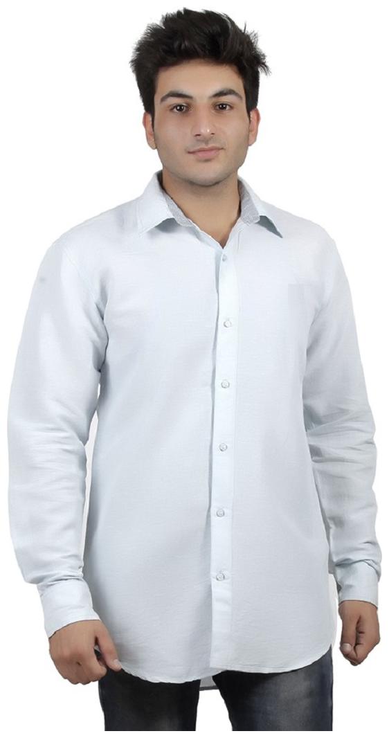 

Gasser Men Blue Solid Slim Fit Casual Shirt
