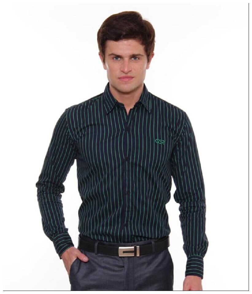 

Gasser Casual Shirt in Blue super Fine Popline Fabric