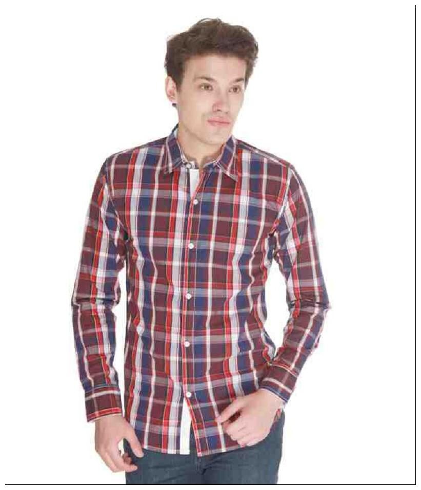 

Gasser Stylish Casual Checked Shirt in Popline