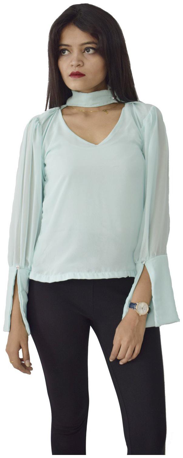 

Rajkumari dress up like a princess Women Solid Regular top - Green