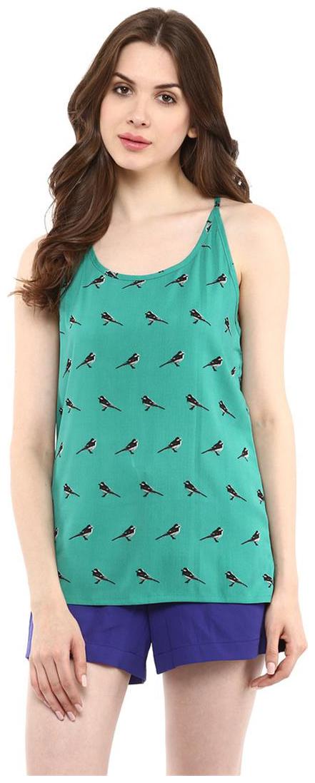 

Geeen bird printed strap top