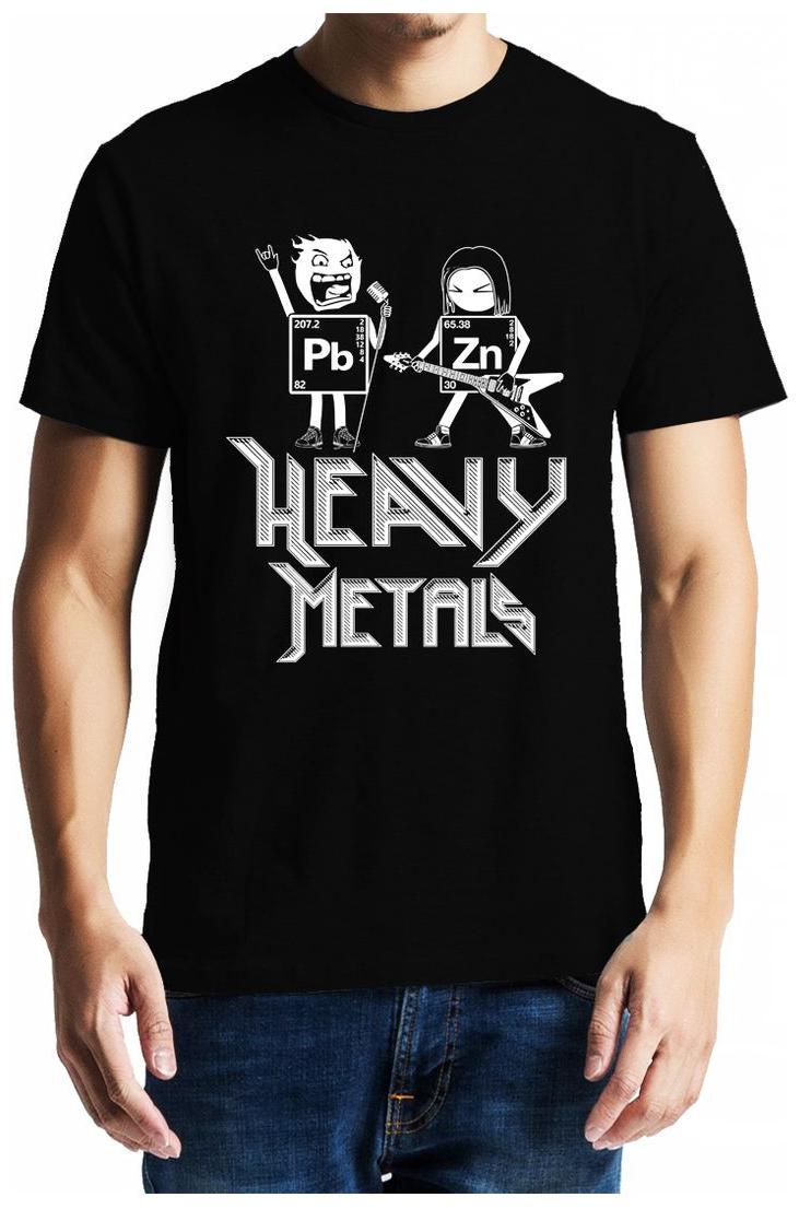 

GeekDawn Men Round Neck Graphic T-Shirt(Heavy Metals) Black