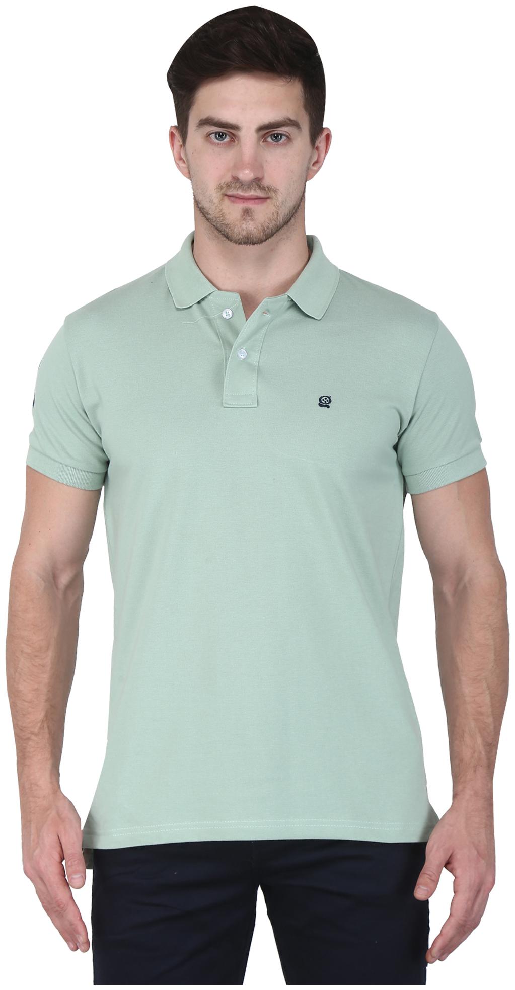 

GENTINO Men Olive Regular fit Cotton Blend Polo collar T-Shirt - Pack Of 1