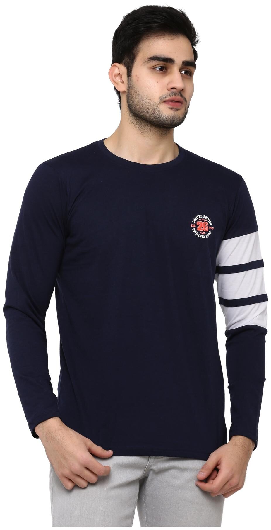 

GENTINO Men Navy blue Regular fit Cotton Blend Round neck T-Shirt - Pack Of 1