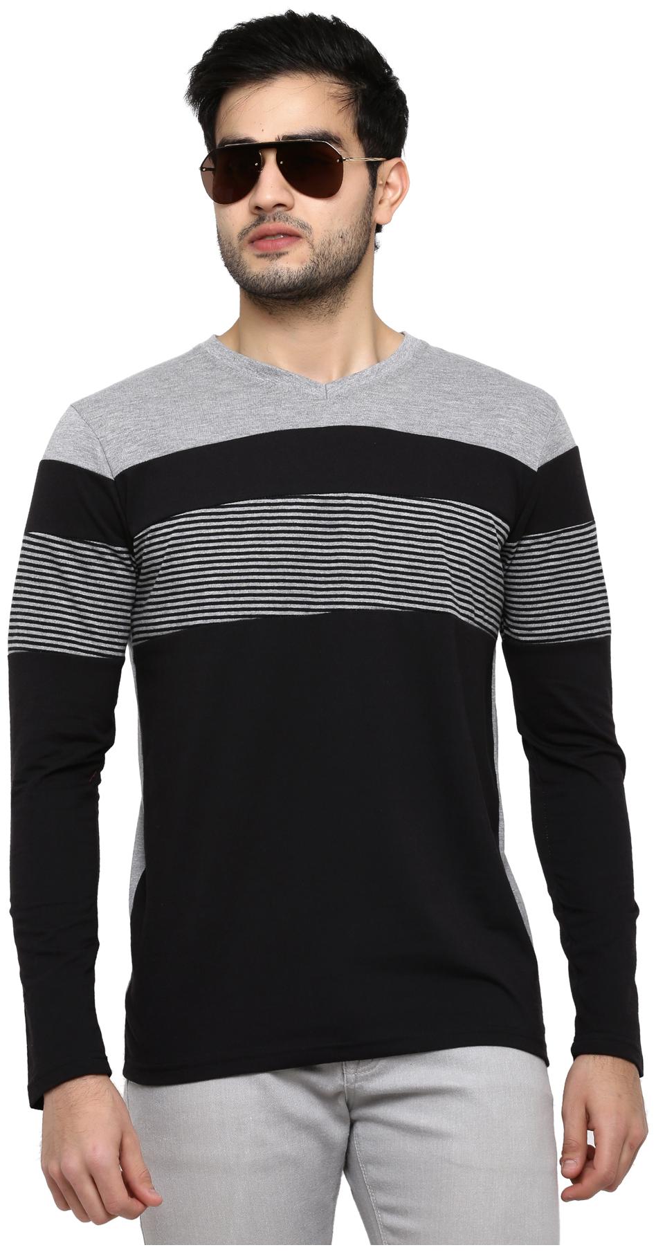 

GENTINO Men Black Slim fit Cotton Blend V neck T-Shirt - Pack Of 1