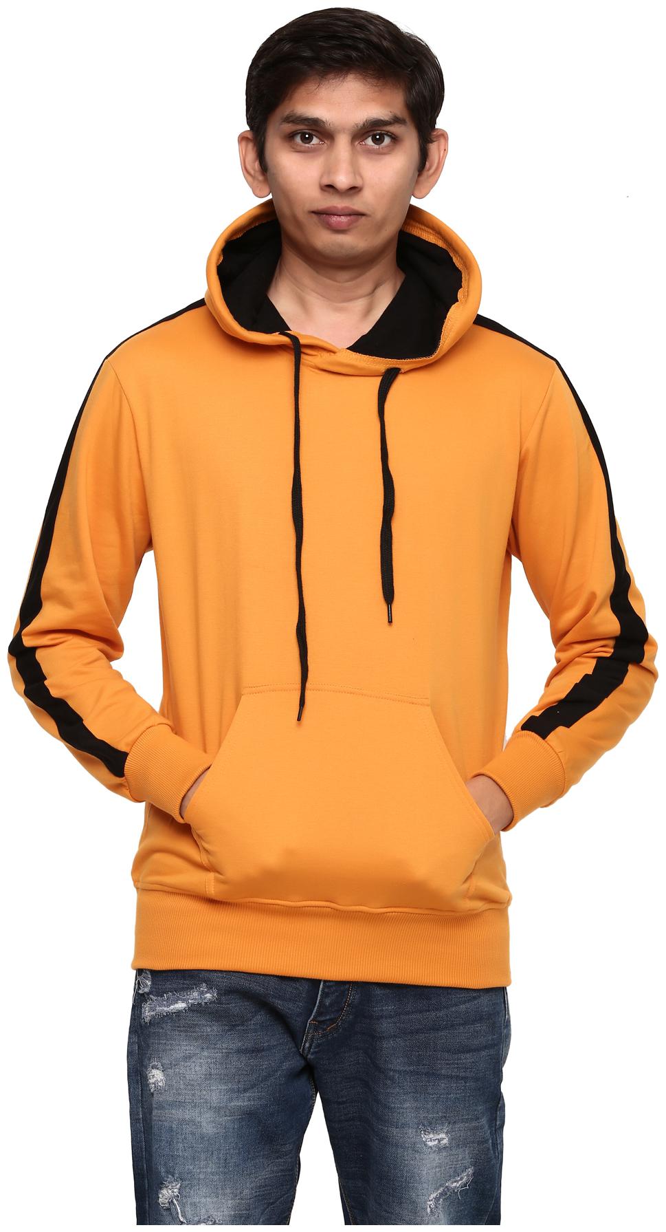 

GENTINO Men Yellow Hooded Sweatshirt
