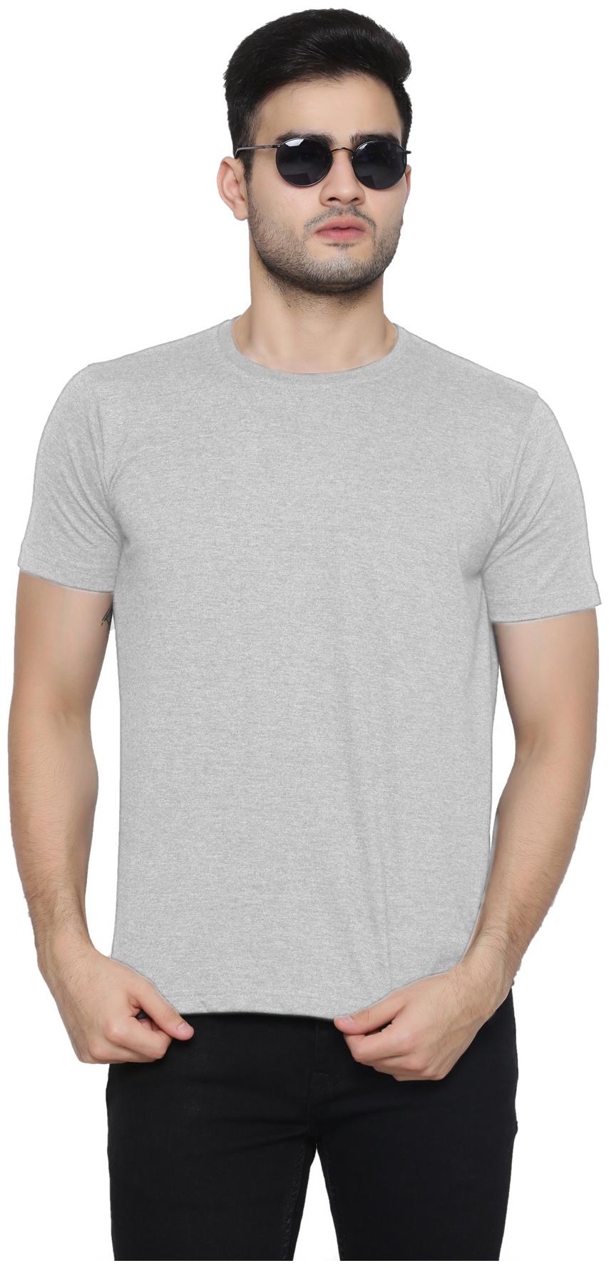 

GENTINO Men Grey Regular fit Cotton Blend Round neck T-Shirt - Pack Of 1